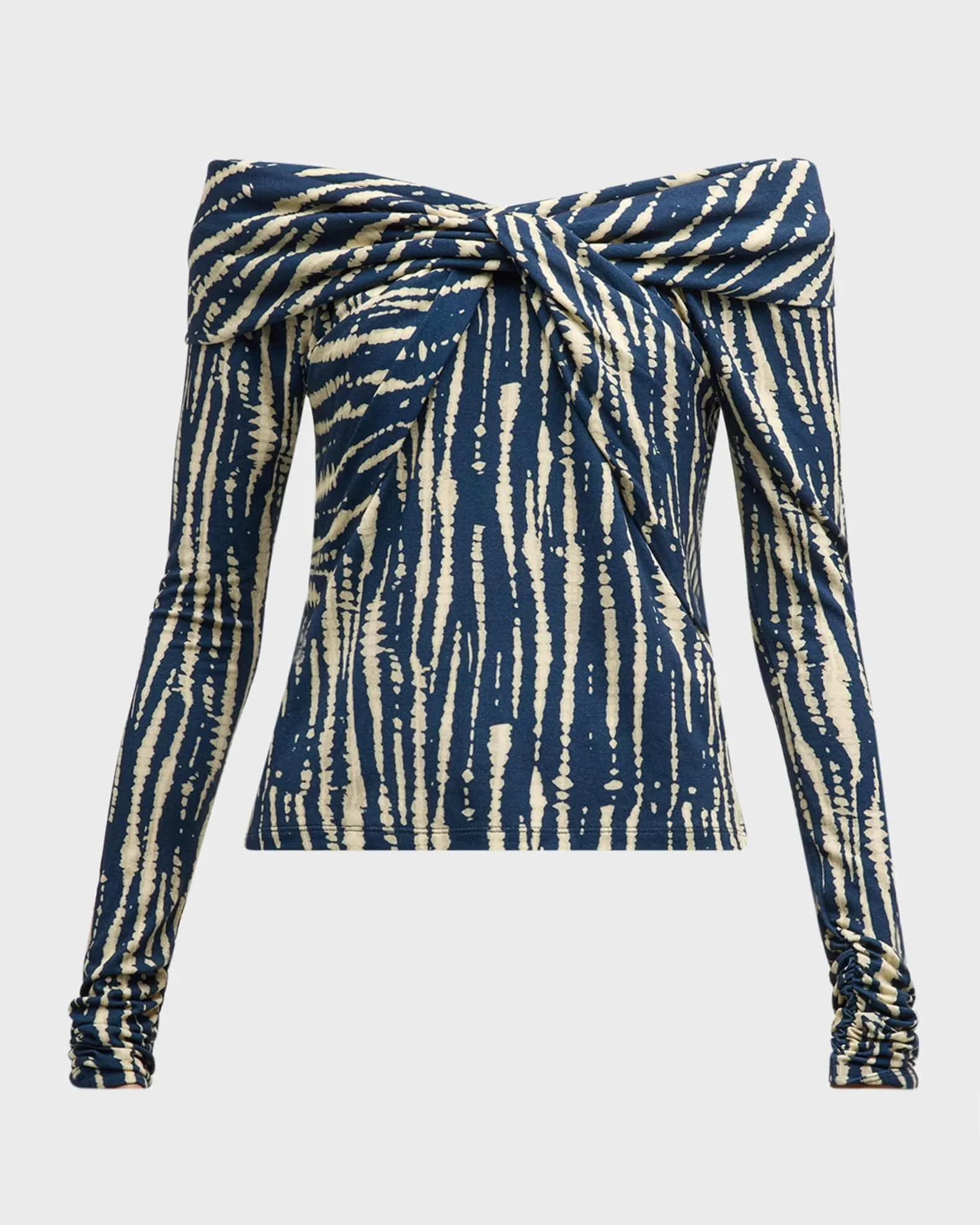 Lourdes Cimal Stripes Off-Shoulder Blouse