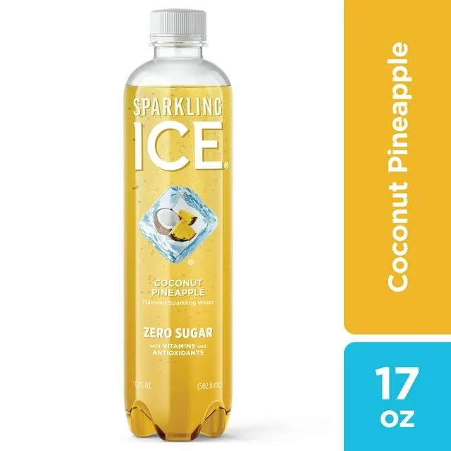 Sparkling ICE Coconut Pineapple Sparkling Water 17 fl oz Plastic Bottle, Allergens Not Contained