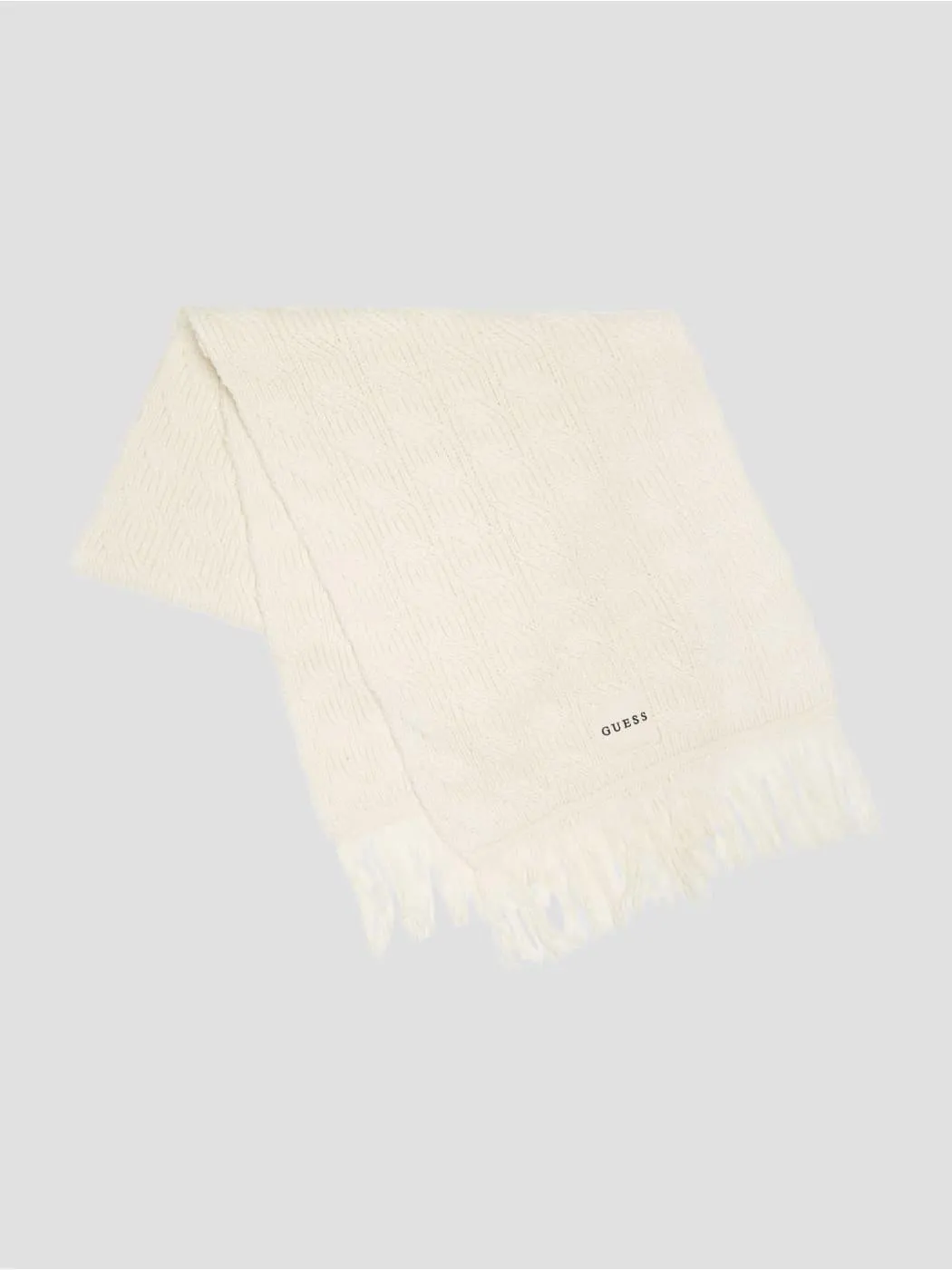 Eco Wool-Blend Cable-Knit Scarf