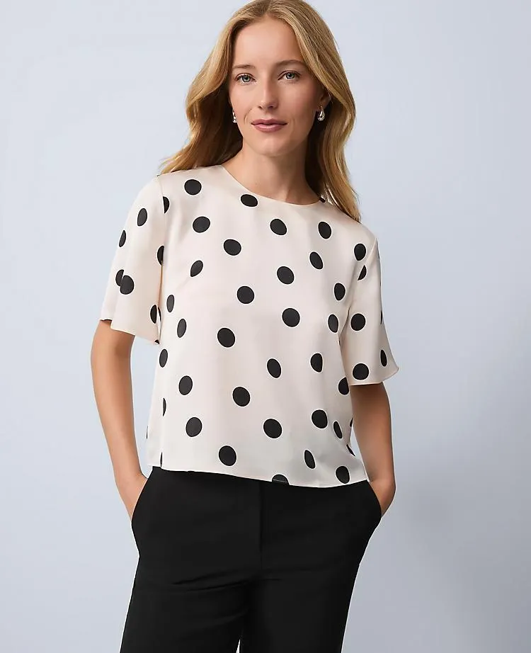 Dotted Satin Top
