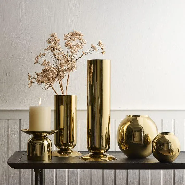 Polished Metal Vases