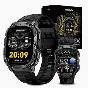 CARBINOX Vortex Smartwatch (Answer/Make Calls), Military-Grade Rugged Fitness Tracker, IP69K Waterproof, Sport Design for Active Lifestyles
