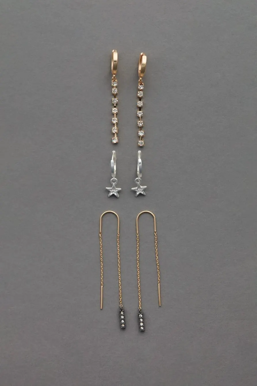 sparkle star hoop set