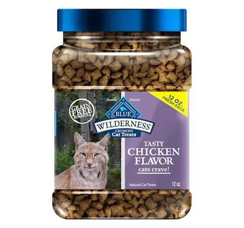Blue Buffalo Wilderness Natural & Grain-Free, Chicken Crunchy Cat Treats, 12 oz.