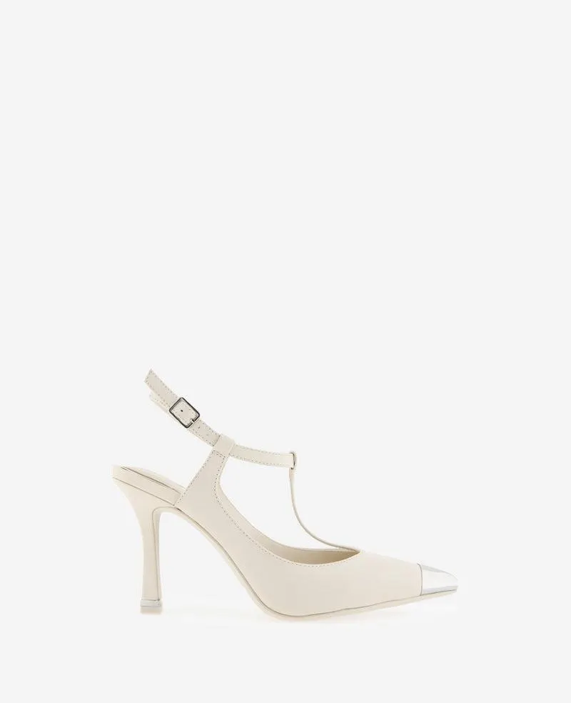 Romi T-Strap Leather Slingback Heel