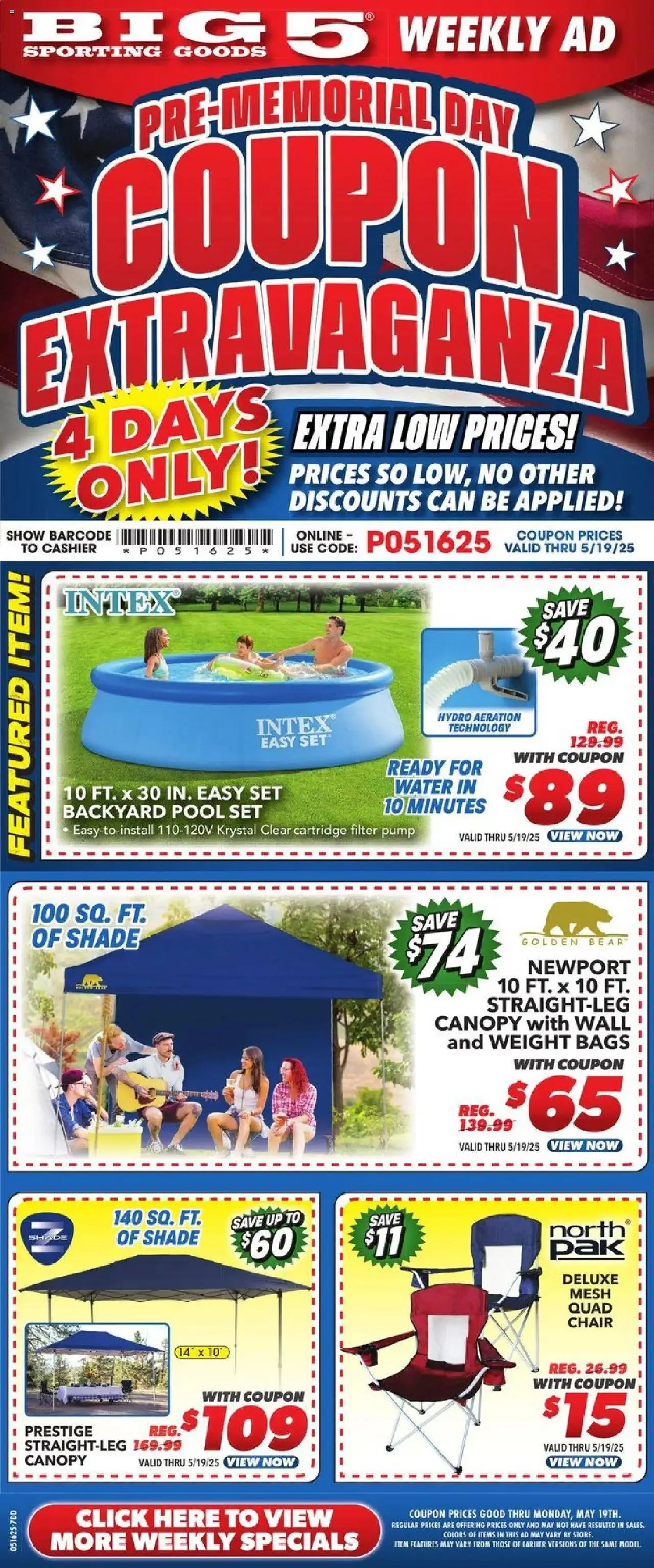 Weekly ad Big 5 Sporting Goods Weekly Ad from May 16 to May 19 2025 - Page 1