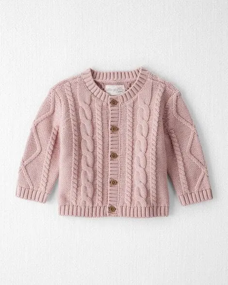 Baby Girl Organic Cotton Cable Knit Cardigan