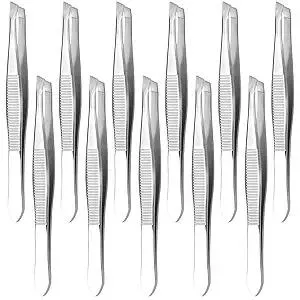 12 Pcs Eyebrow Tweezers for Women - 3.5" Stainless Steel Tweezers for Women Facial Hair with Heart Clamps, Effortless Eyebrow Plucking & Ingrown Hairs - Compact Size for Browists & Beauty Enthusiasts