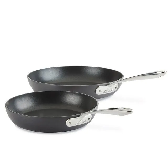 All-Clad 2 Piece Hard Anodized Nonstick Cookware Fry Pan Set, 10.5" and 12"