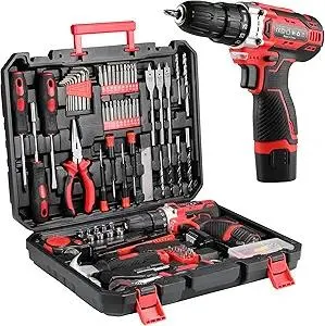 TLGREEN 138 Pcs Tool Set with 12V Cordless Drill –Power Hand Tool Kit with Magnetic Drill Bit Set, 2-Speed Control & Fast Charging,Home ToolKit for DIY, Repairs,Lightweight Toolbox for Men & Women