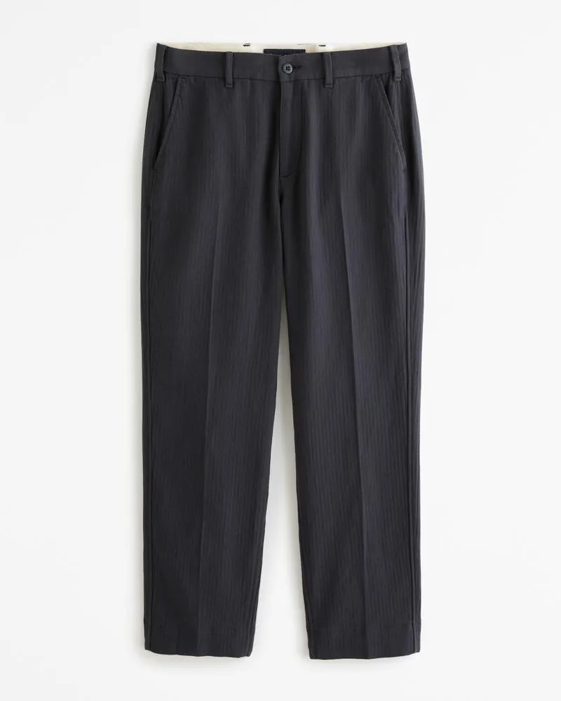 Athletic Loose Linen-Blend Fixed Waist Pant