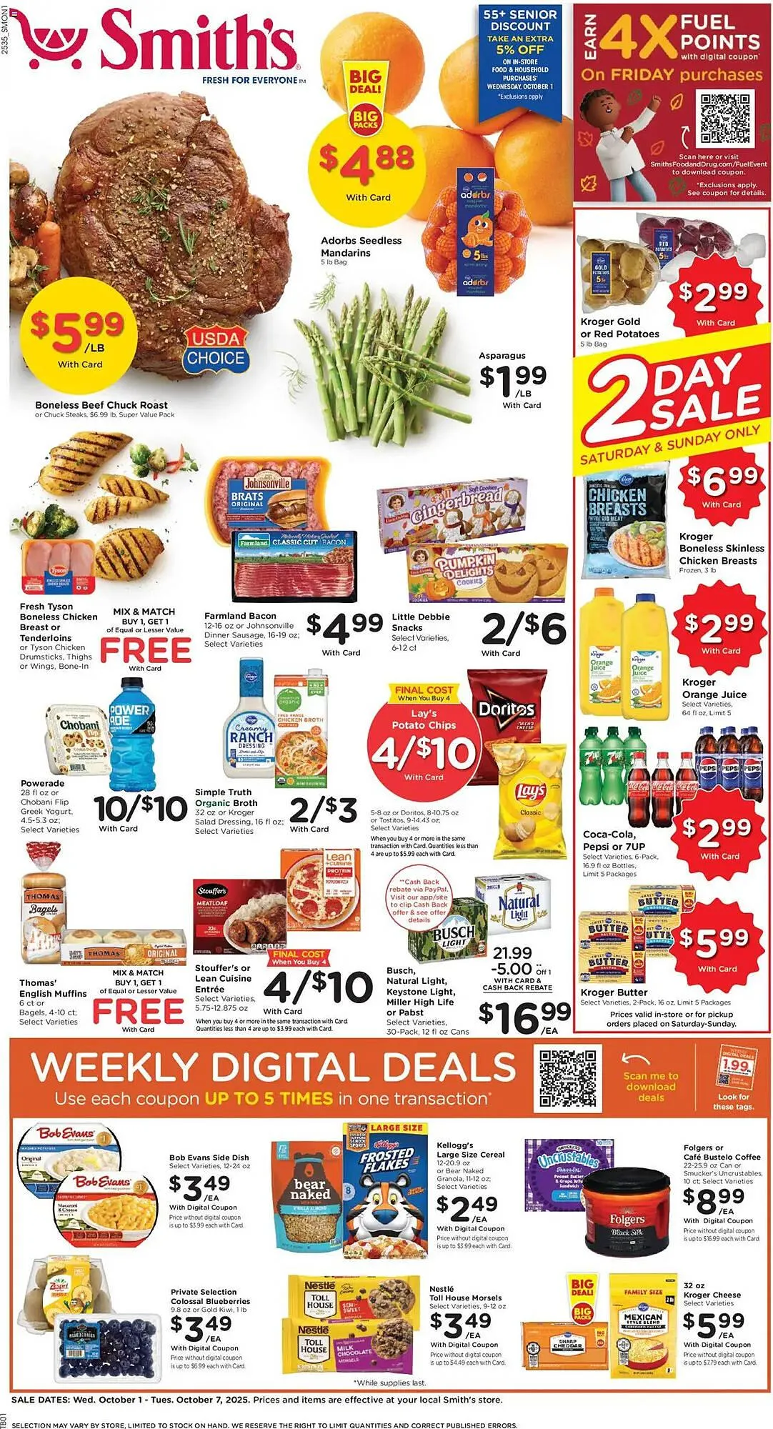 Weekly ad Smith's weekly ad from October 1 to October 7 2025 - Page 1