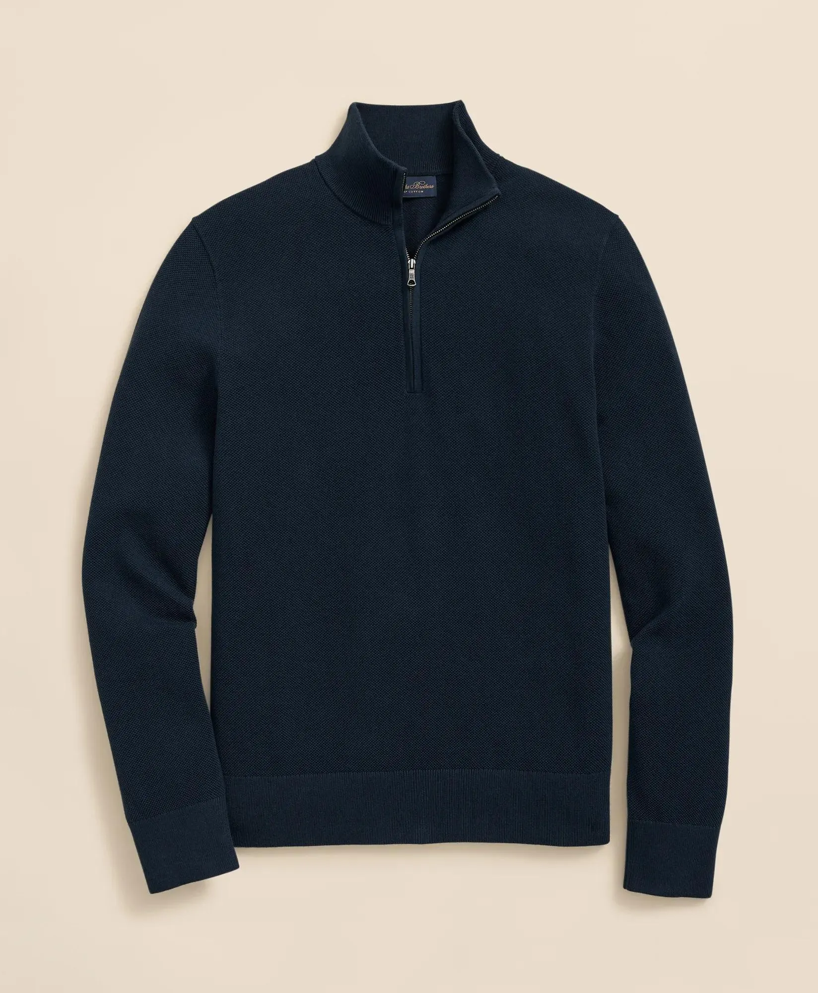 Supima ® Cotton Pique Quarter-Zip Sweater