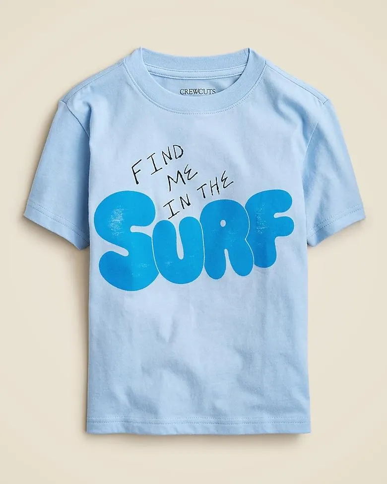 Kids' short-sleeve "Find me in the surf" graphic T-shirt