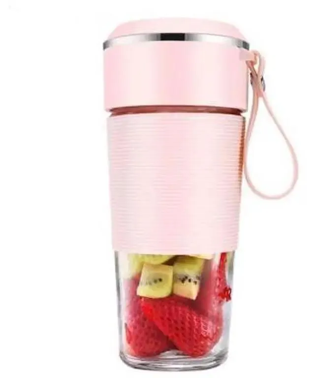 Portable Blender Personal Size, 6-Blade Ice Crusher for Smoothies Shakes, USB Rechargeable Travel & Sports Bottle, BDI TECHNOLOGY ( pink)