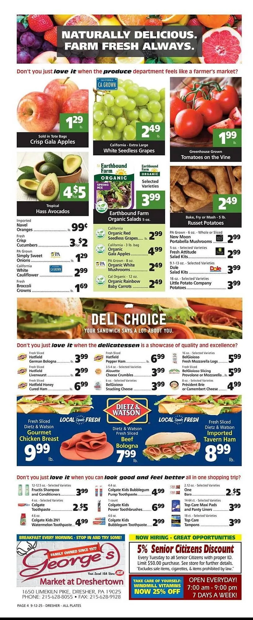 Weekly promotion George's Market weekly ad spanning from September 12 to September 18 2025 - Page 4 for Catalogue 365