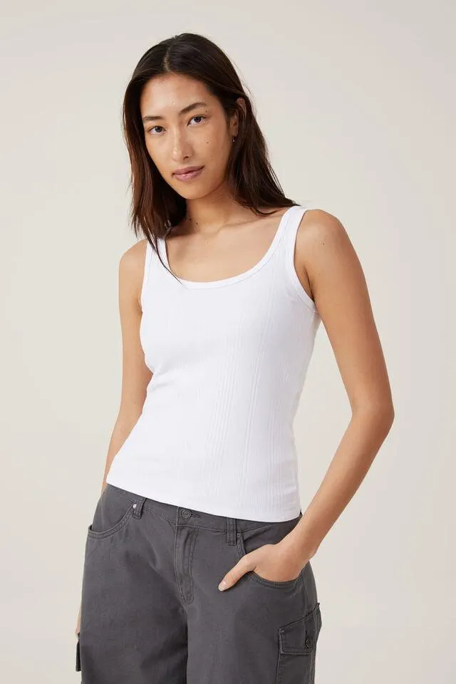 The One Organic Variegated Rib Scoop Neck Tank