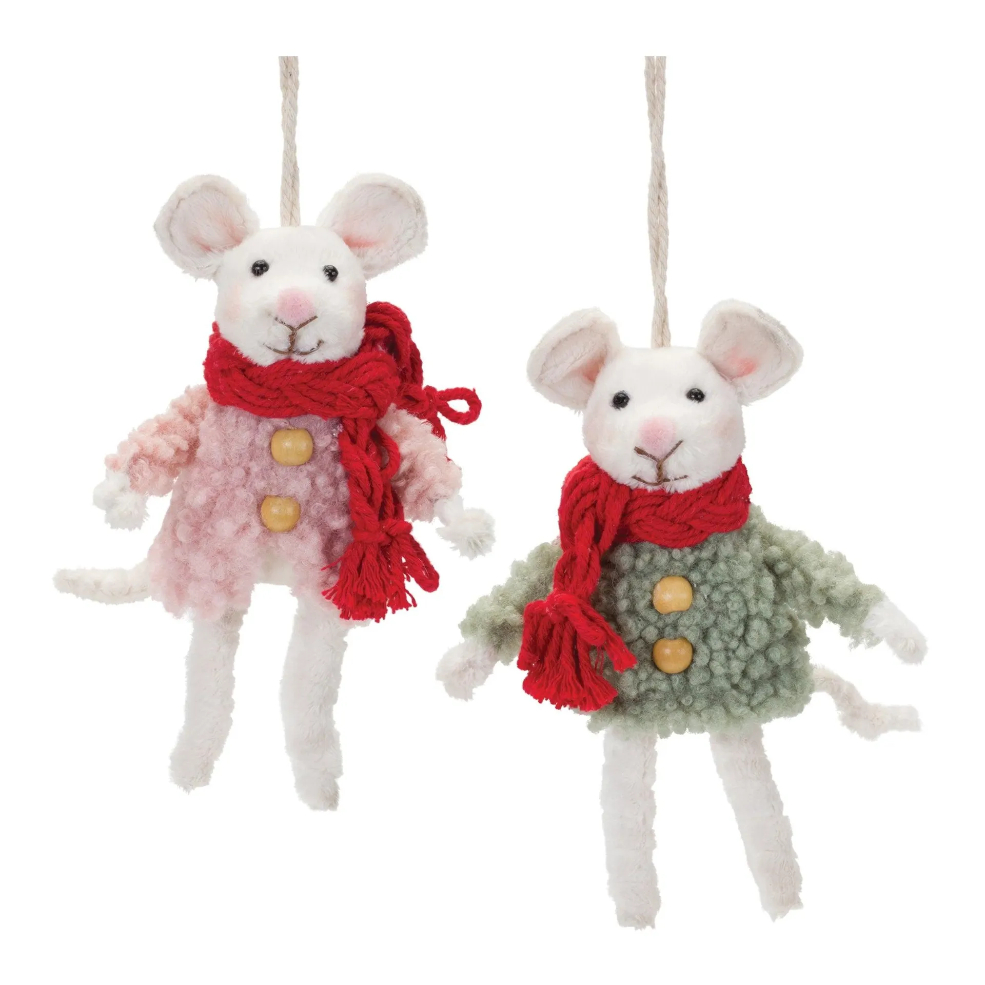 Winter Mouse Ornament, Set of 6