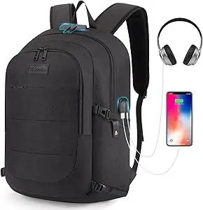 Tzowla Travel Laptop Backpack Water Resistant Anti-Theft Bag with USB Charging Port and Lock 15.6 Inch Computer Business Backpacks for Women Men Work College Gift,Casual Daypack