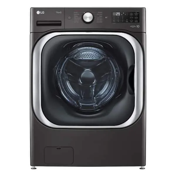5.2 cu. Ft Stackable SMART Front Load Washer in Black Steel with Steam & Turbowash Technology