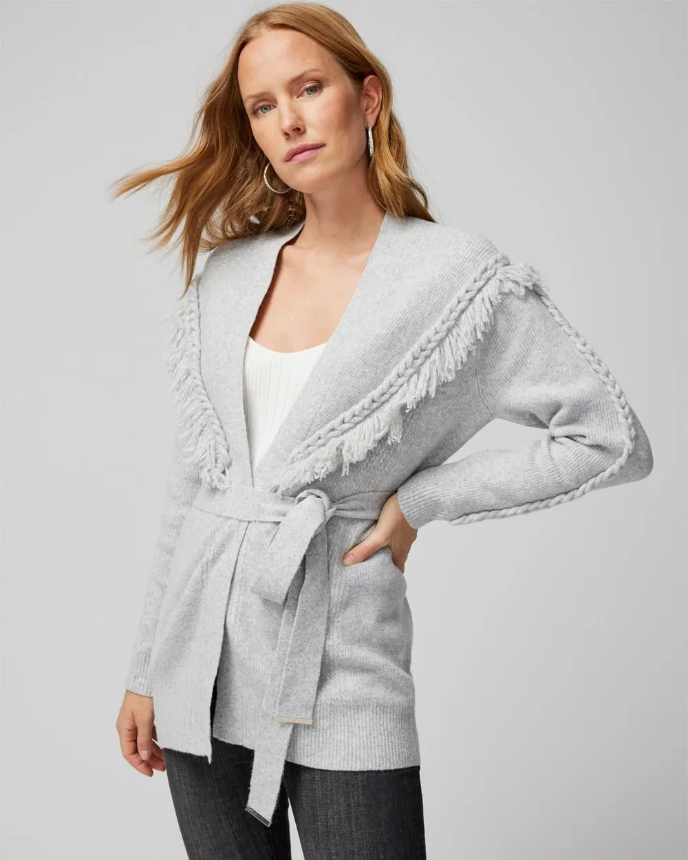 Fringe Belted Cardigan