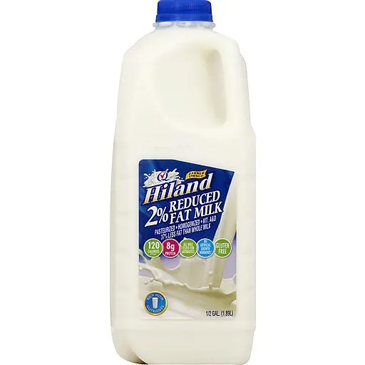Hiland Milk, Reduced Fat, 2% Fat Milk 0.5 gal