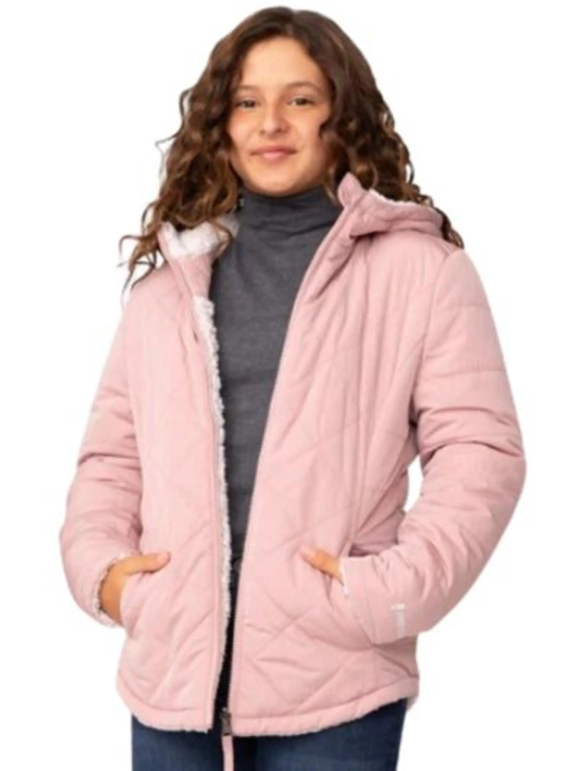 Free Country Girls Cameo Pink Stratus Lite Reversible Zip Up Jacket