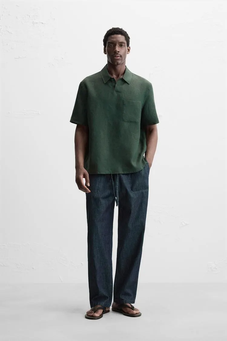 100% LINEN POLO SHIRT