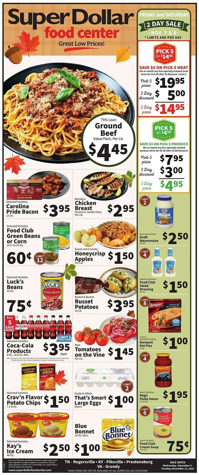 Weekly ad Super Dollar Food Center weekly ad from November 5 to November 11 2025 - Page 1