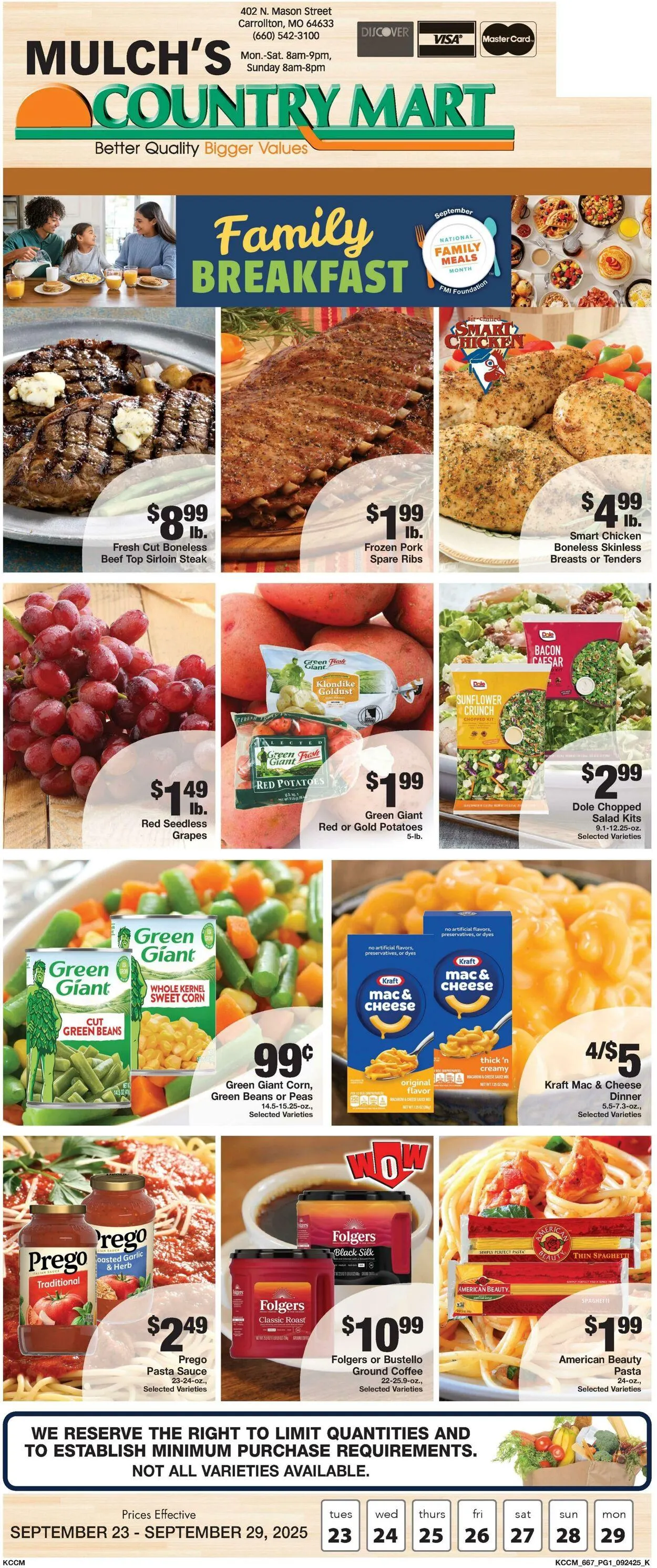 Weekly ad Country Mart from September 23 to September 29 2025 - Page 1