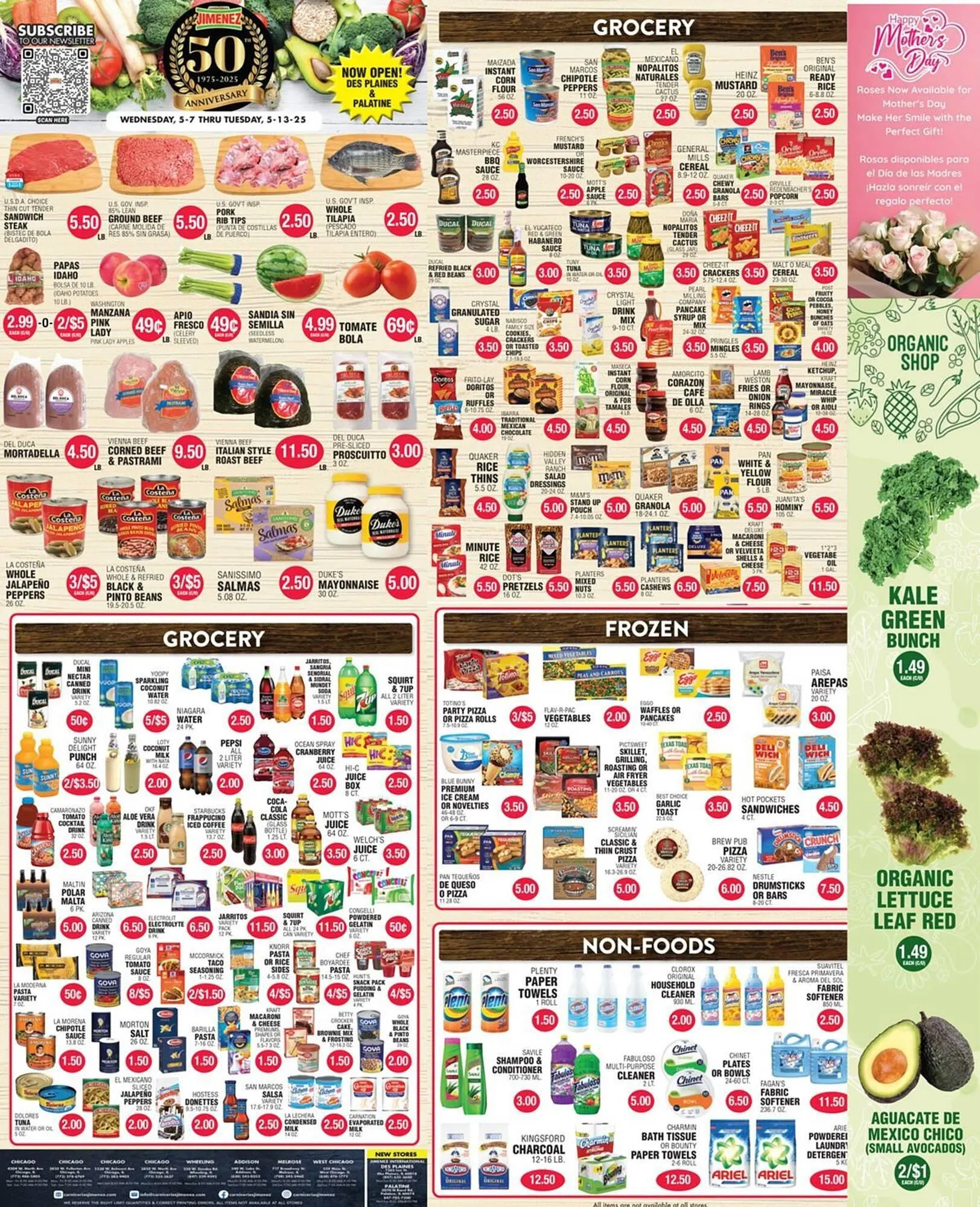 Catálogo de Carnicerias Jimenez Weekly Ad 7 de mayo al 13 de mayo 2025 - Página 1