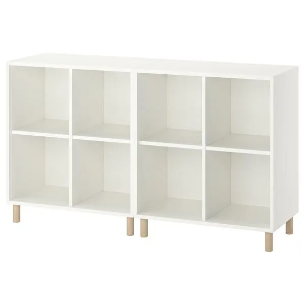 Storage combination with legs, white/wood,
