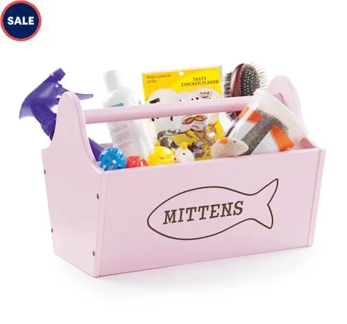 Custom Personalization Solutions Personalized Sweet Cat Storage Caddy Pink