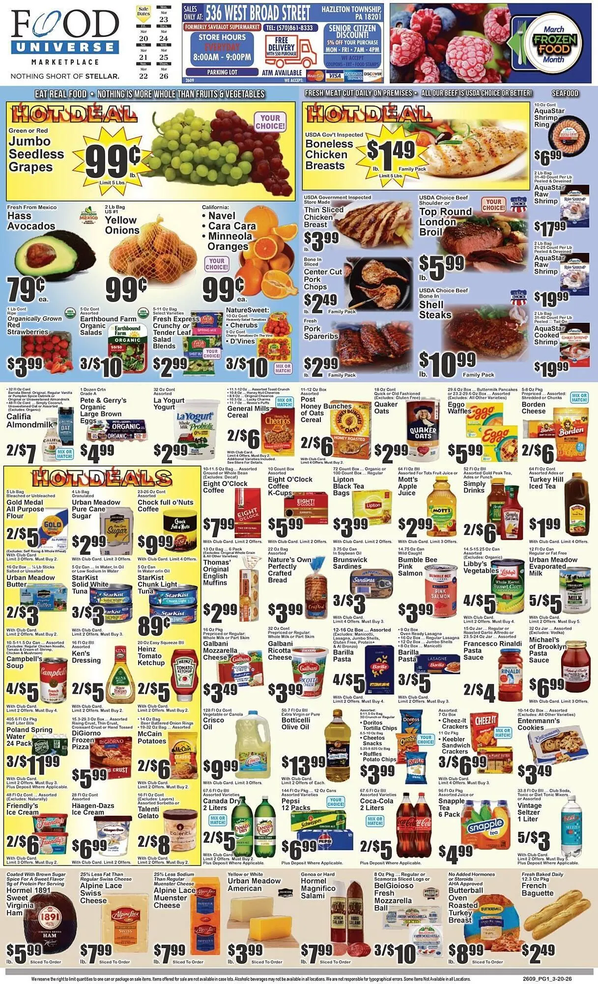 Weekly ad Food Universe circular from March 20 to March 26 2026 - Page 1