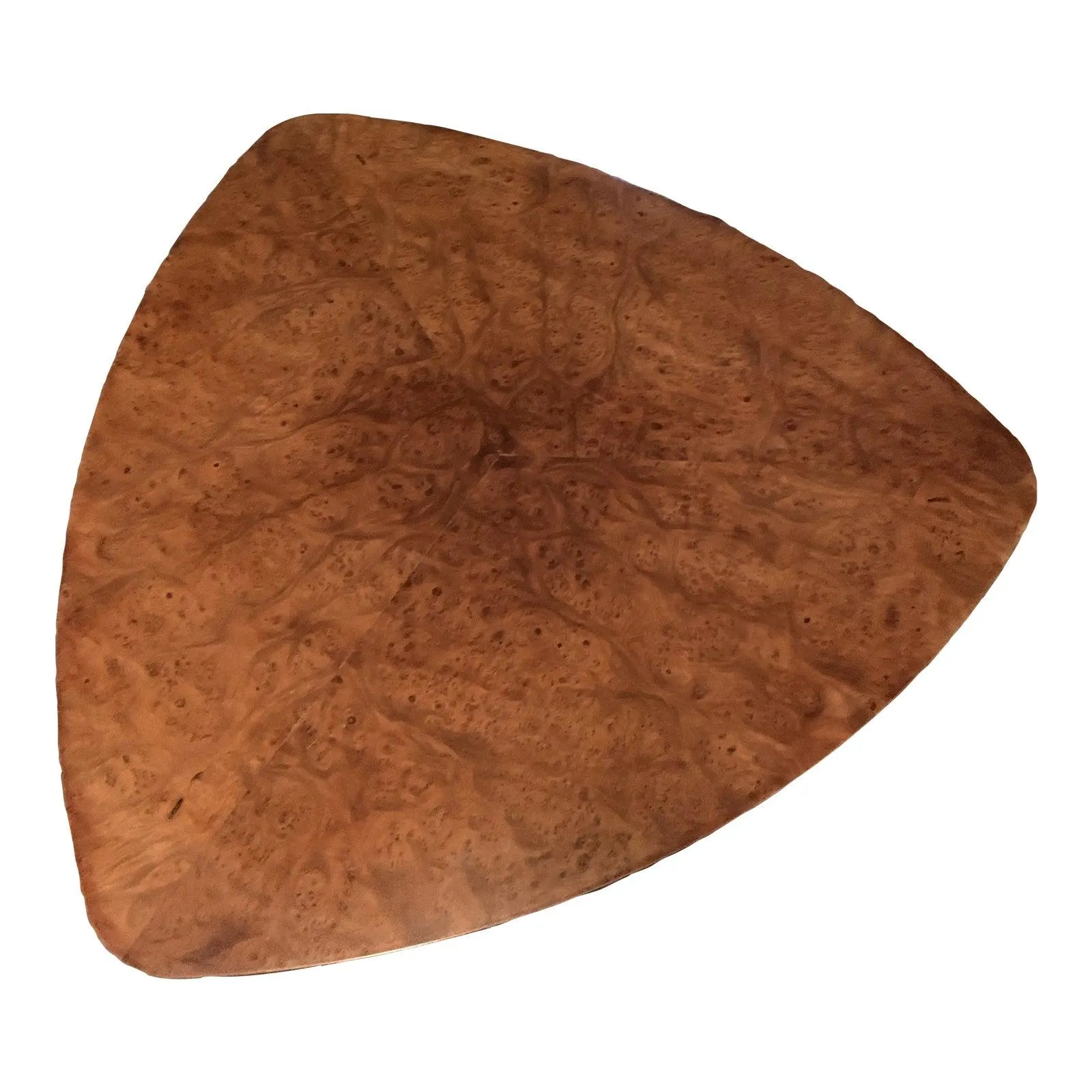 Burl Wood Triangular/Guitar Pick Coffee Table by Edward Wormley for Dunbar