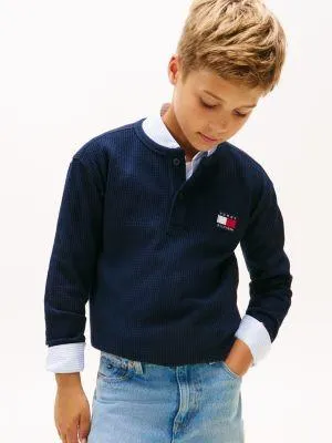 Kids' Waffle Knit Henley