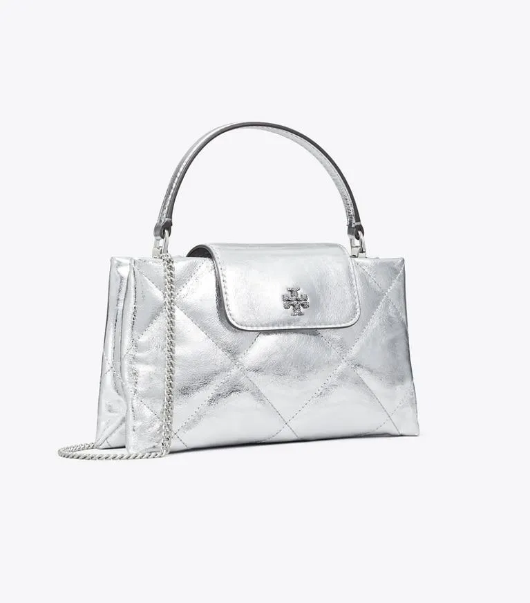 KIRA DIAMOND QUILT METALLIC TOP-HANDLE BAG