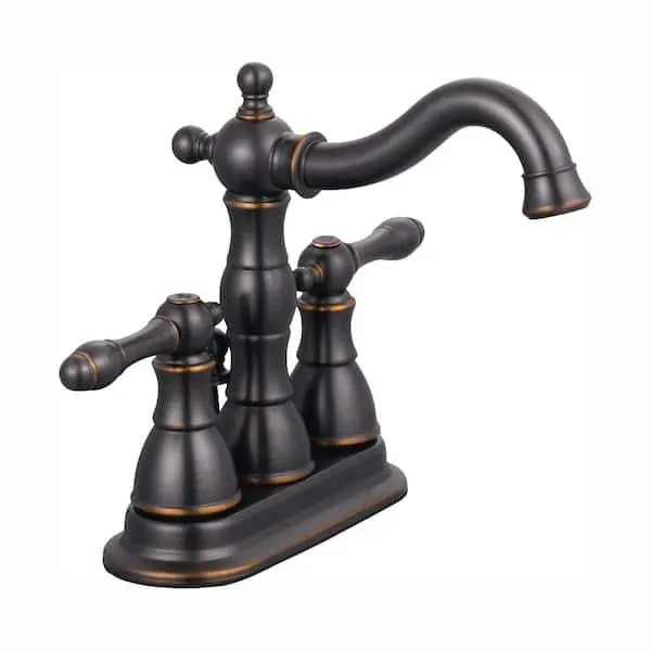 Lyndhurst 4 in. Double-Handle Bathroom Faucet in Mediterranean Bronze