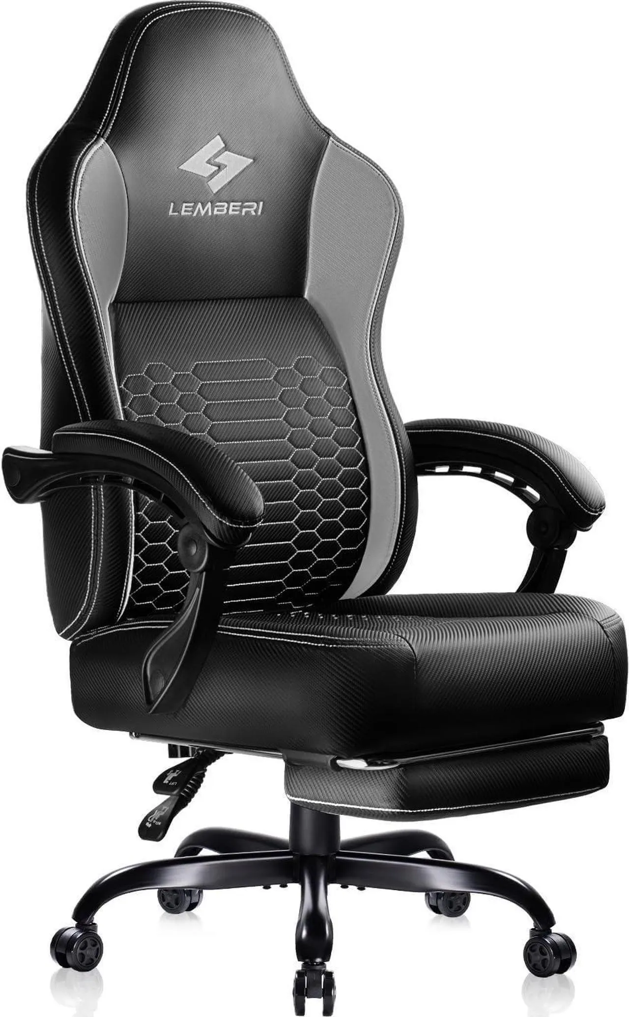 Vitesse Big and Tall Gaming Chair 400lb Weight Capacity,Gamer Chairs for Adults,Video Game Chair wth Footrest,Racing Style Computer Gamer Chair with Headrest and Lumbar Support