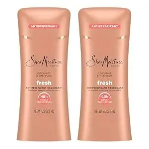 SheaMoisture Antiperspirant Deodorant Stick Fresh Coconut & Hibiscus 2 Count for 48HR Sweat & Odor Protection with No Parabens & No Mineral Oil 2.6 oz