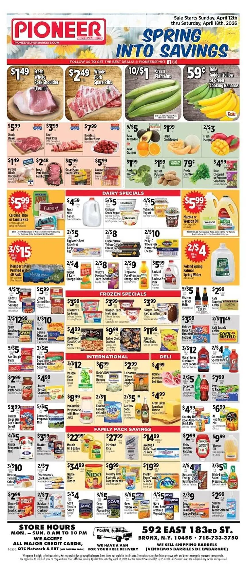 Weekly promotion Pioneer Supermarkets weekly ad spanning from April 12 to April 18 2026 - Page 1 for Catalogue 365