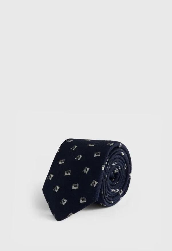 Deco Square Woven Silk Tie