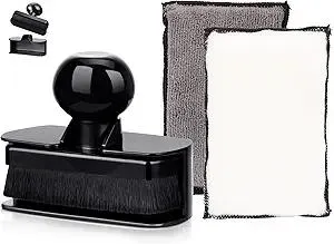 Tire Shine Applicator Brush & Interior Scrubbing Sponge for Detailing,Extra Large Automotive Tire Dressing Applicator Brush with Storage Stand for Tire Detailing & Car Wash Kit (Black)