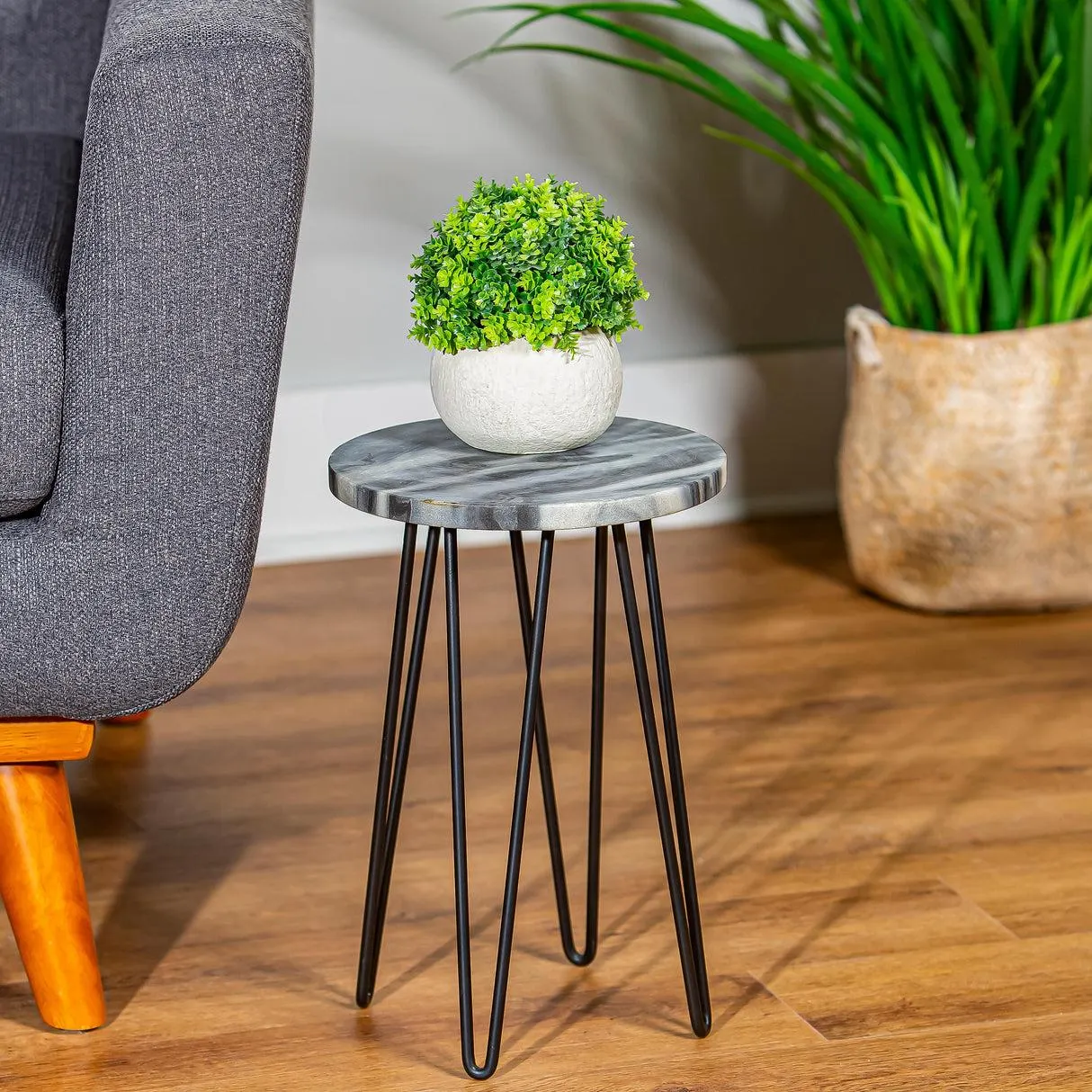 Granite Plant Stand with Metal Legs