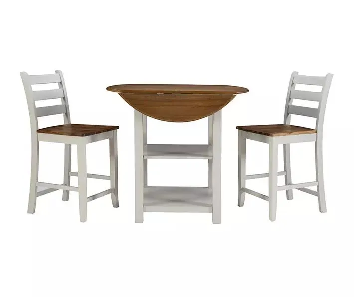 Vail Gray 3-Piece Drop Leaf Counter-Height Dining Set