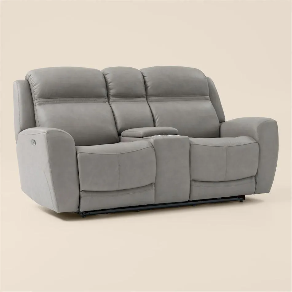 Kenyon Dual-Power Reclining Loveseat with Console
