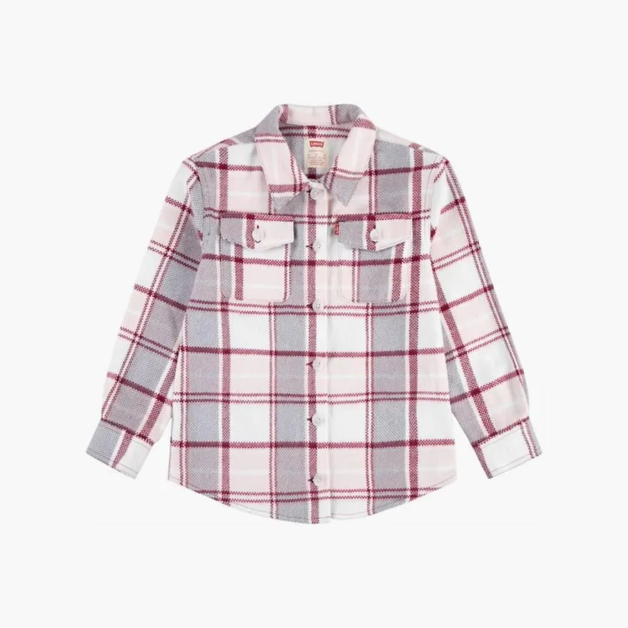 Oversized Plaid Shacket Big Girls 7-16