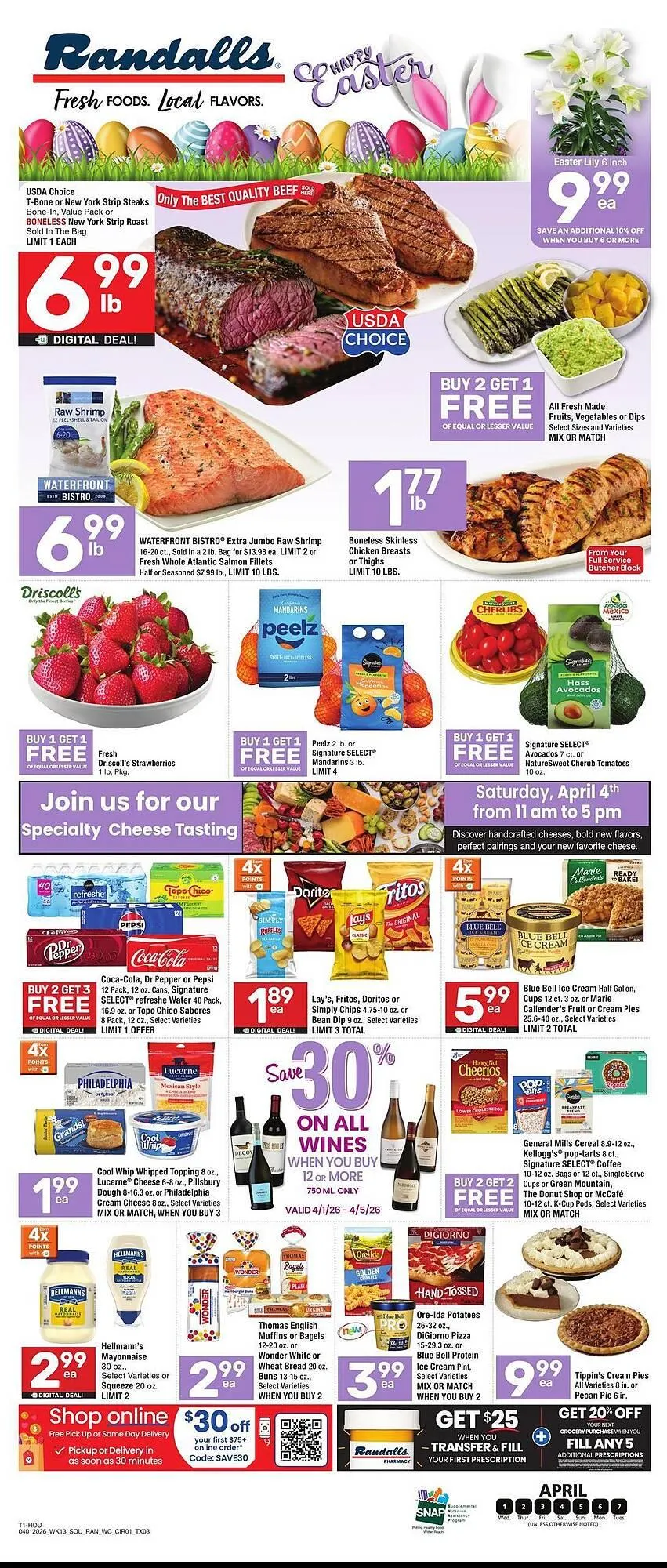 Weekly promotion Randalls weekly ad spanning from April 1 to April 7 2026 - Page 1 for Catalogue 365
