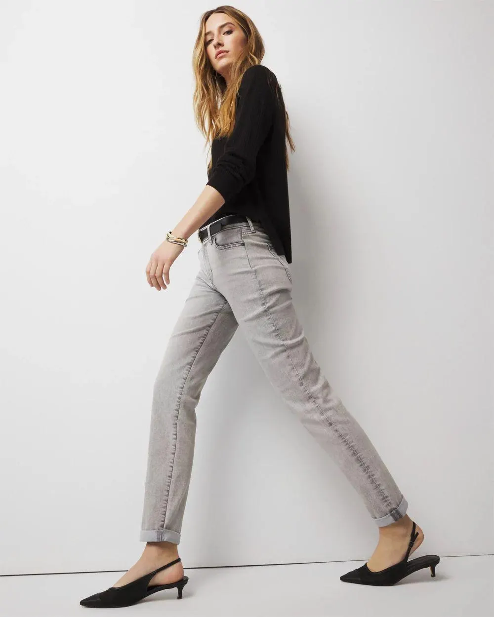 Mid-Rise Girlfriend Jeans