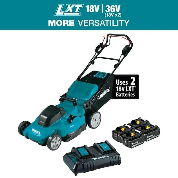 18V X2 (36V) LXT Lithium-Ion Cordless 19 in. Walk Behind Self-Propelled Lawn Mower Kit w/4 batteries (5.0Ah)